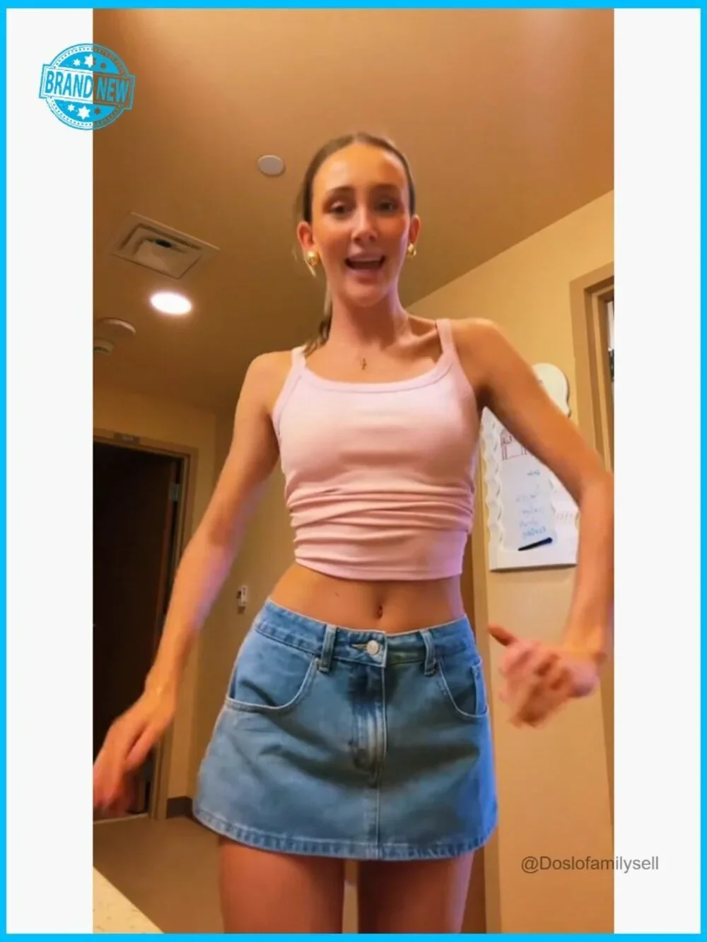 Stretchy Denim Skort Mini Y2K Jean Skirt with Shorts Dressy Casual